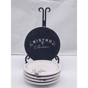 DWS/MWS Set Of (4) Bistro Dessert Pie Cake Cookie Bread Plates with Box